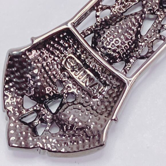 Real Collectibles by Adrienne Glass Rhinestone Cross Pendant Necklace Purple 26" - Picture 12 of 12